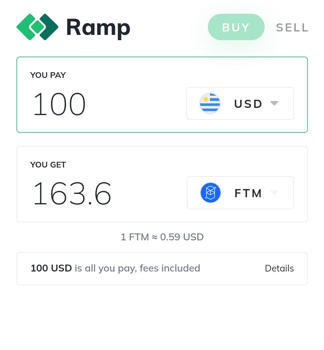 buy FTM thru ramp network