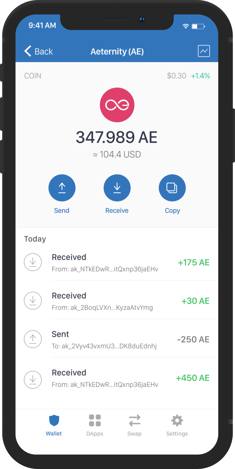 aeternity mockup