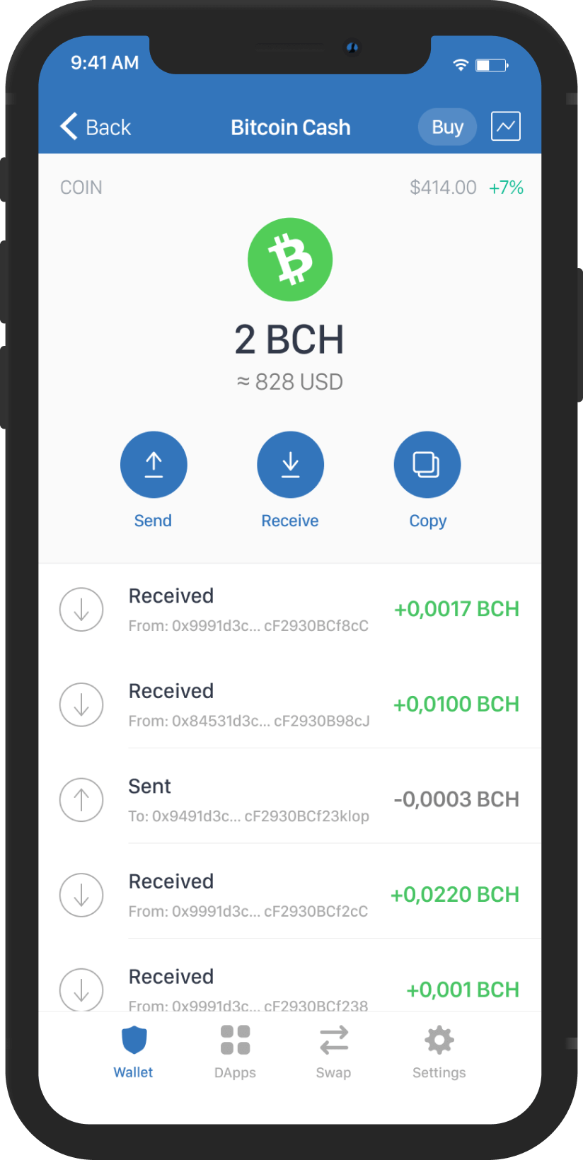 bitcoincash mockup