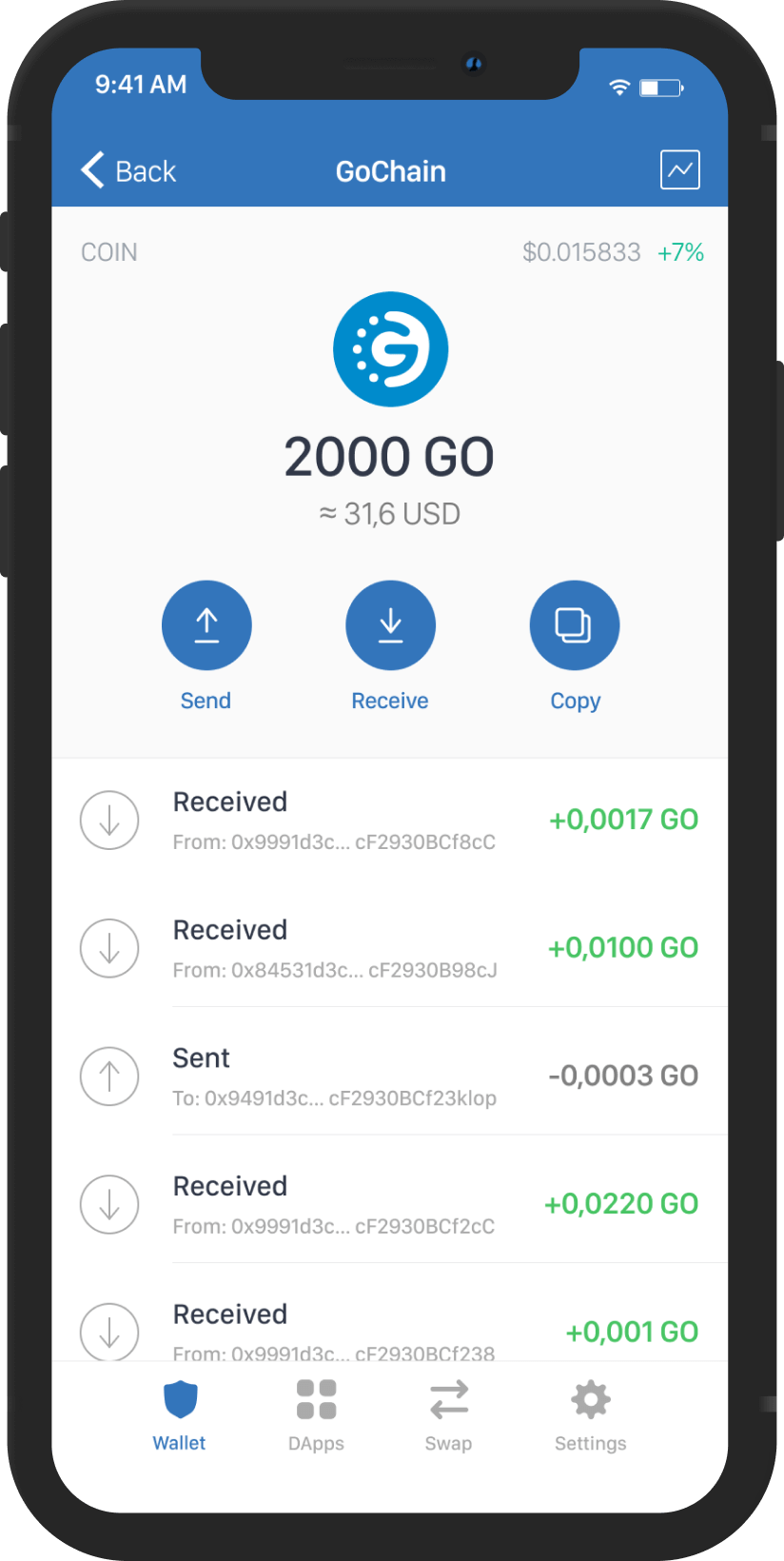 gochain mockup