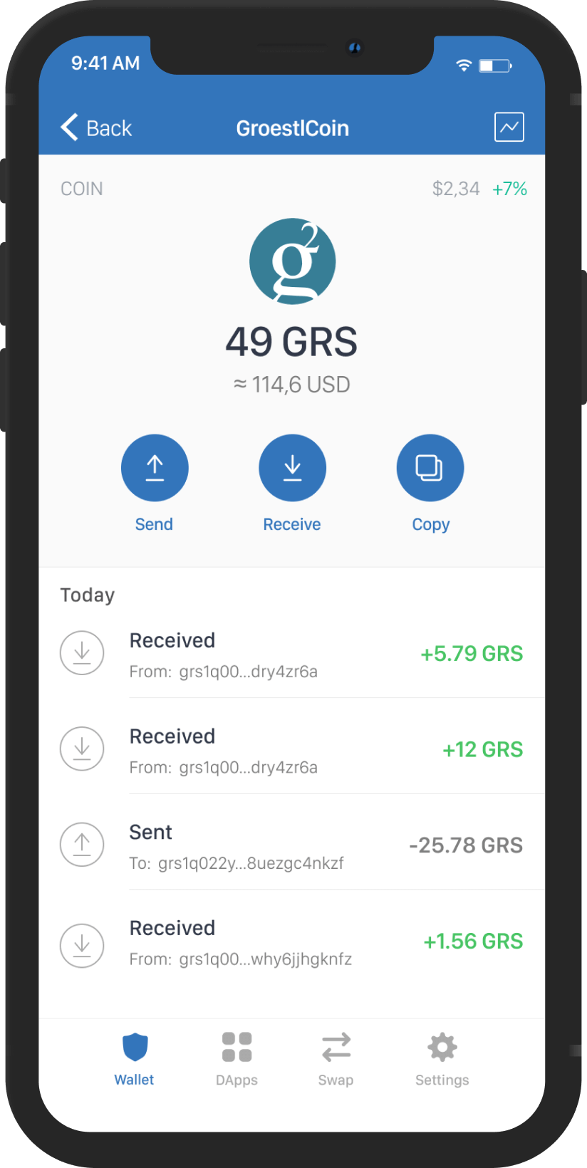 groestlcoin mockup