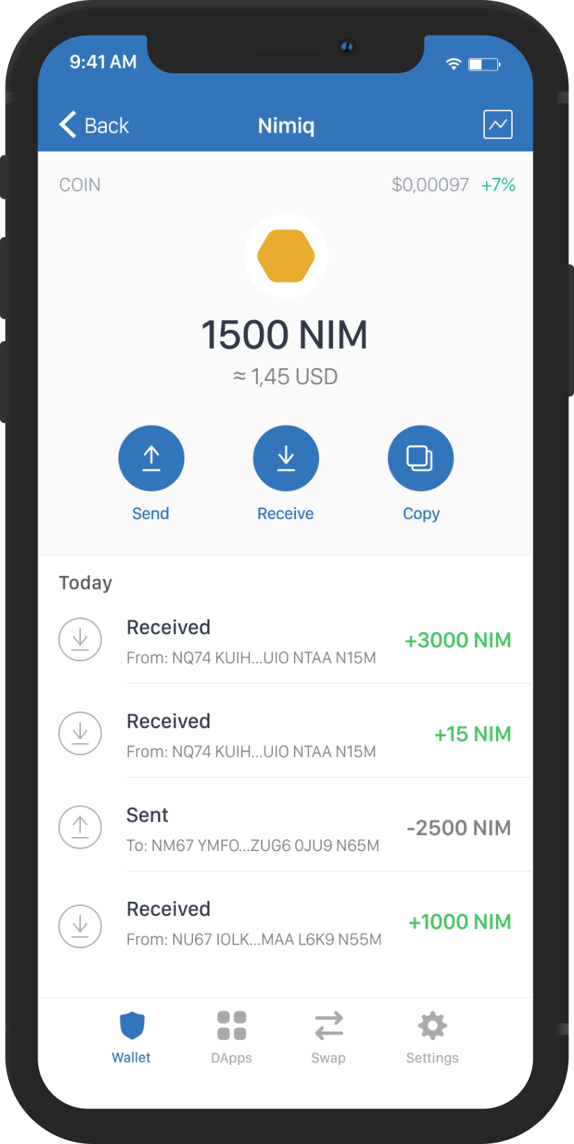 nimiq mockup