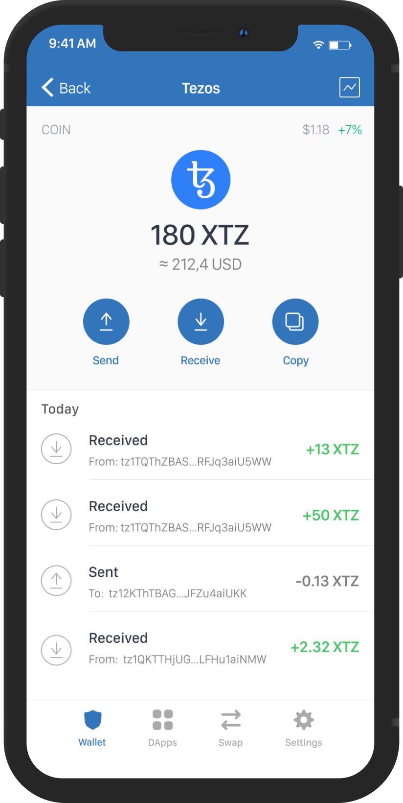 tezos mockup