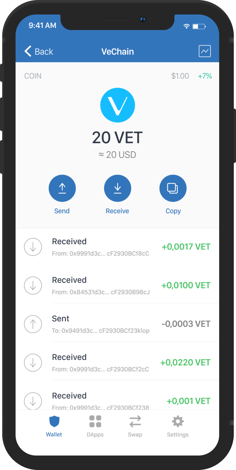 vechain mockup