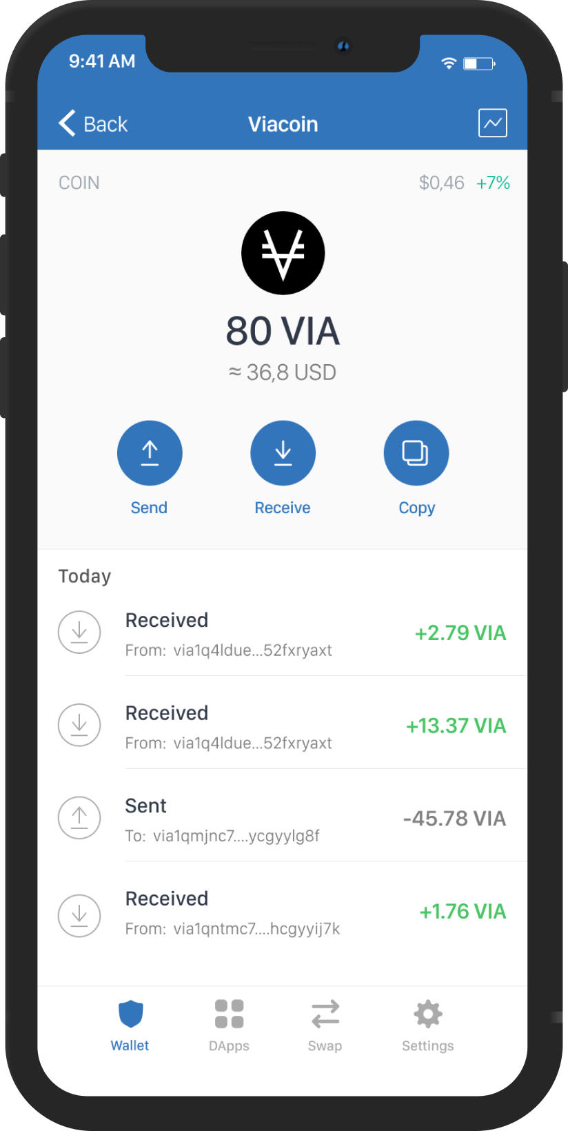 viacoin mockup