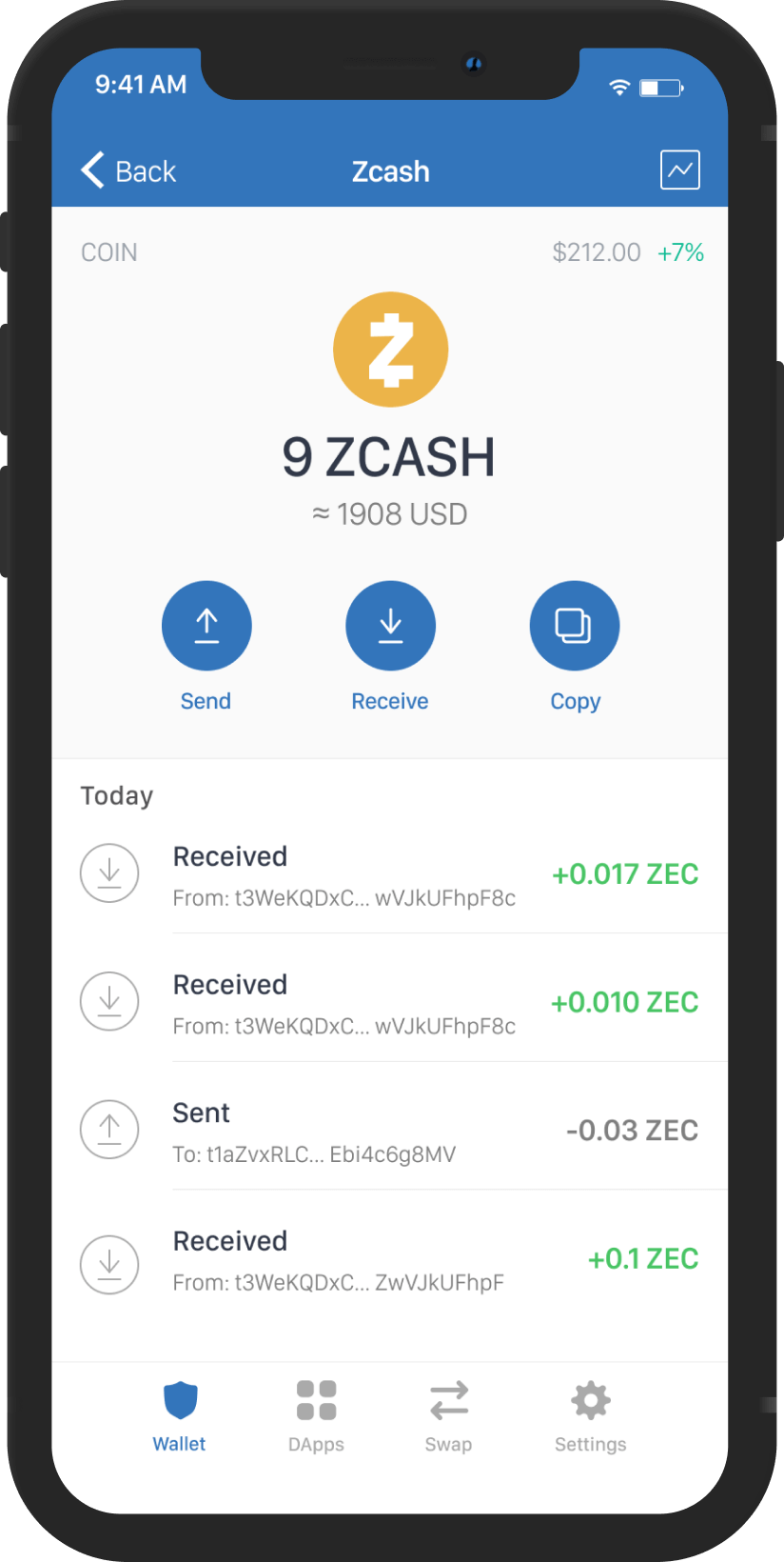 zcash mockup