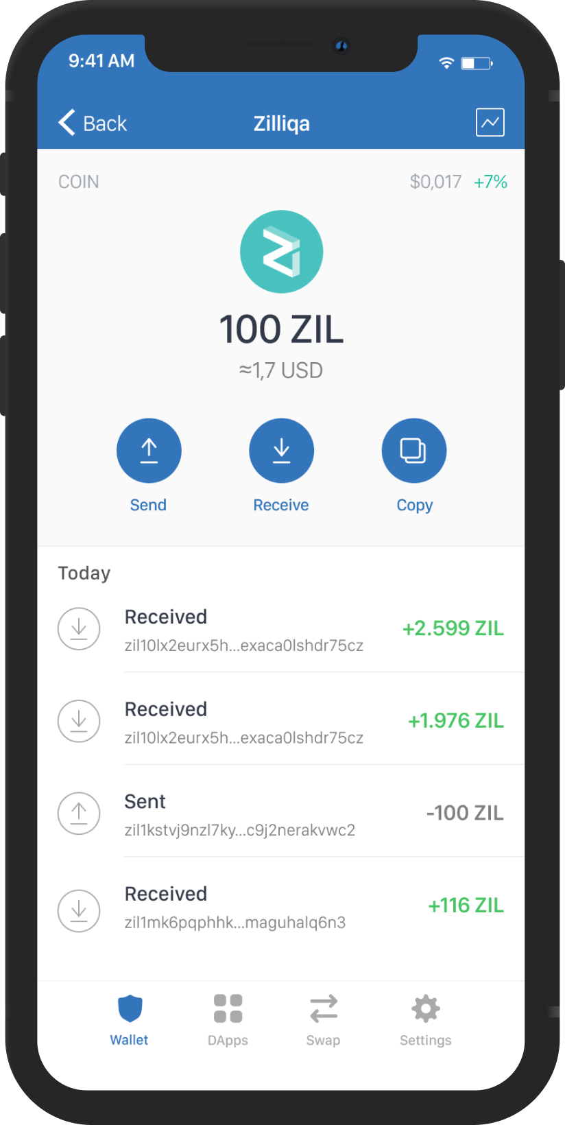 zilliqa mockup